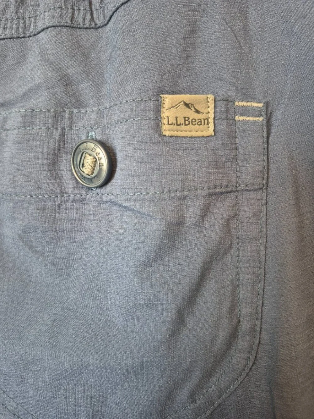 L.L.Bean Navy Cargo Utility Pants – Drawstring Lightweight Travel Pants (Size M)